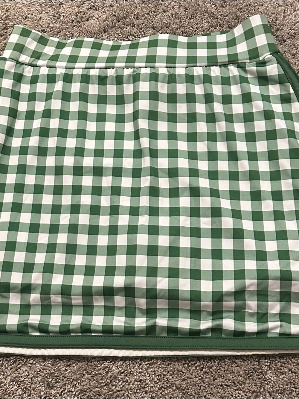 Tuckernuck Green and White Gingham Mini Skirt